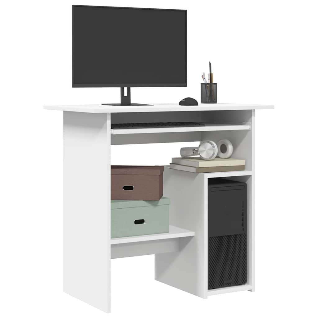 vidaXL Birou, alb, 80 x 45 x 74 cm, lemn prelucrat