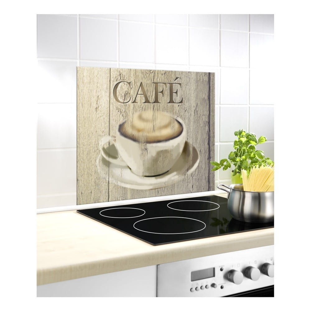 Protecție din sticlă pentru peretele de lângă aragaz Wenko Café, 60 x 50 cm