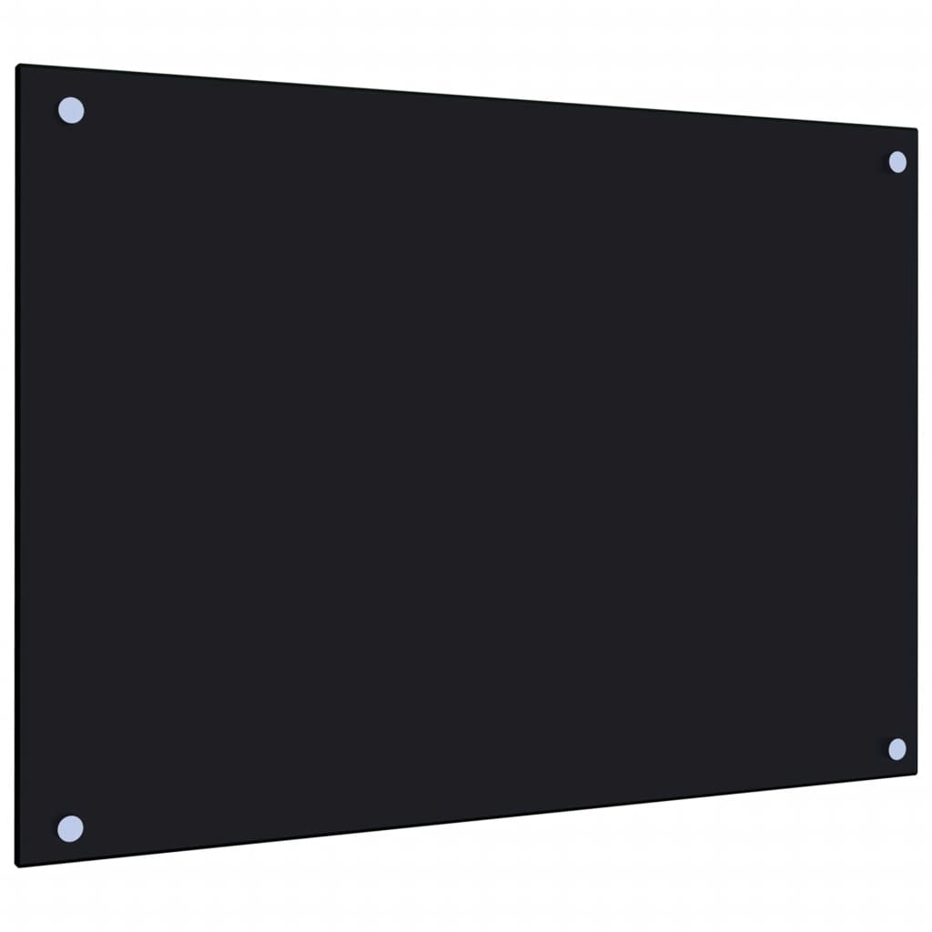 vidaXL Panou antistropi de bucătărie, negru 70×50 cm sticlă securizată