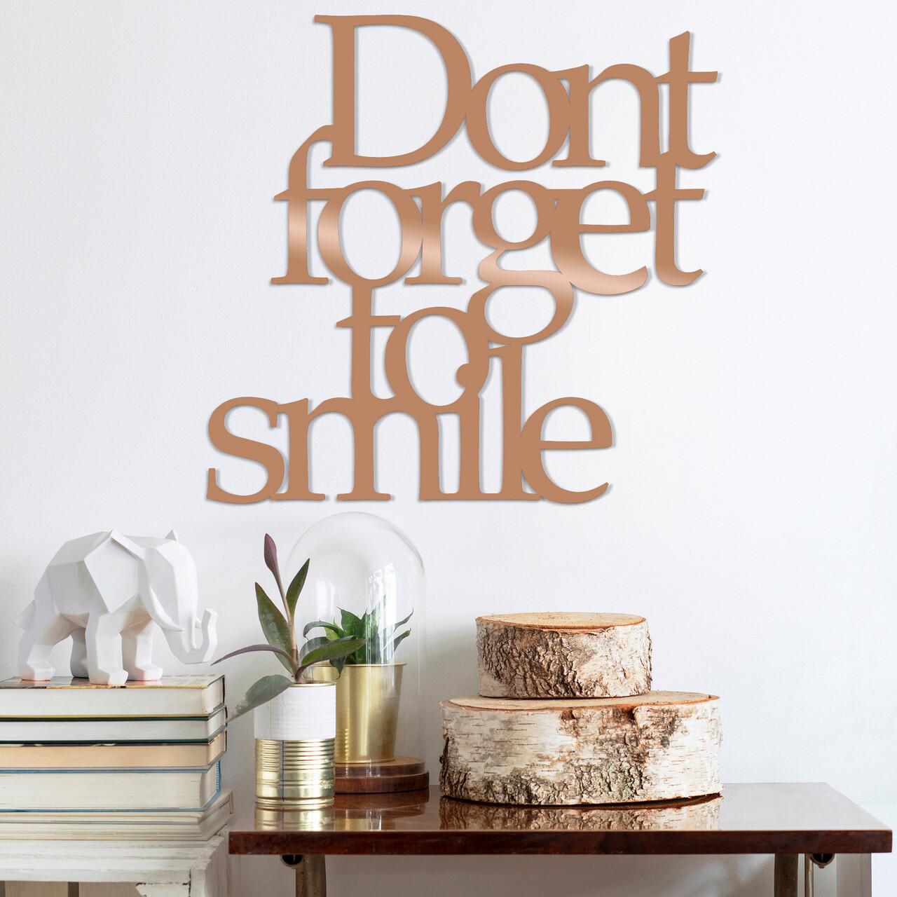 Decoratiune de perete, Dont Forget To Smıle, Dimensiune: 70 x 67 cm, Cupru