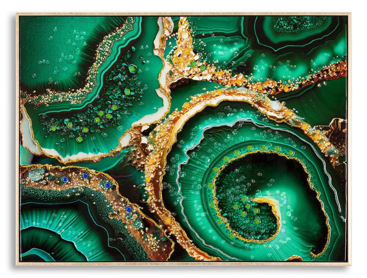 Tablou decorativ Smeraldy-A, Mauro Ferretti, 82×62 cm, metal/lemn de brad/canvas, multicolor