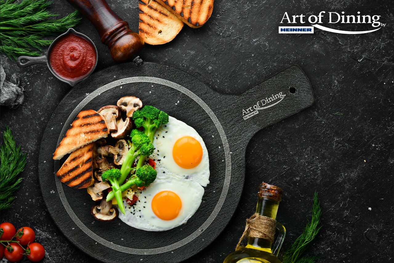 Platou pentru servire Art of Dining by Heinner, 28×20 cm, ardezie, negru