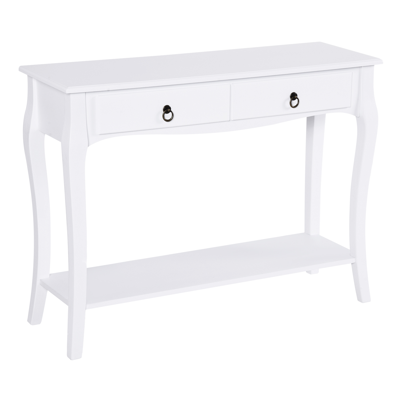 HOMCOM Consolă pentru Hol cu Raft Depozitare și Design Modern, 100x33x75 cm, Alb | Aosom Romania