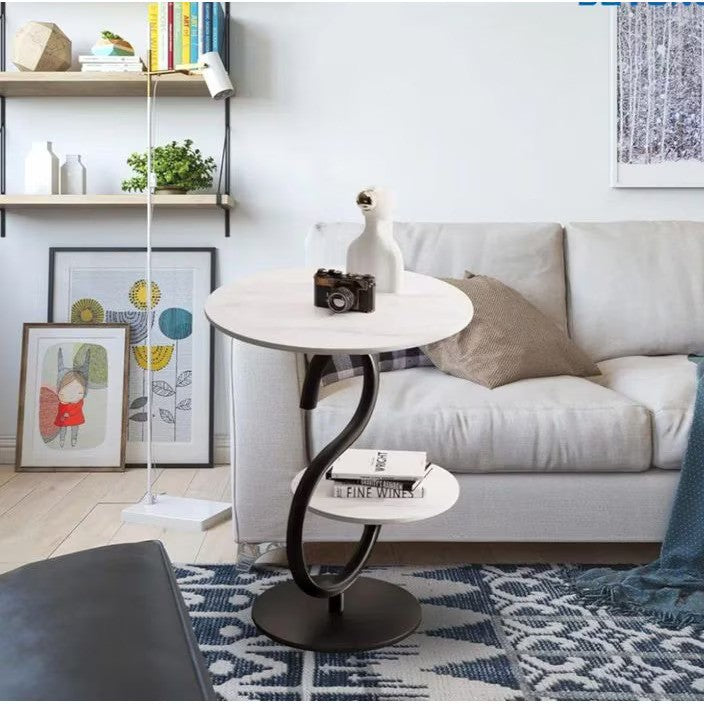 Masuta de cafea pentru living, cu cadru din metal si blat stil marmura, design nordic, elegant, 60x40cm Masuta de cafea pentru living, cu cadru din metal si blat stil marmura, design nordic, elegant, 60x40cm