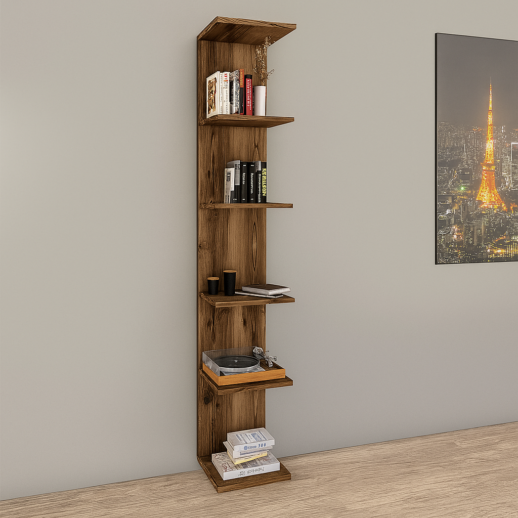 Bibliotecă de perete, 5 rafturi, design modern și compact, 180×34.6×31.5 cm Bibliotecă de perete, 5 rafturi, design modern și compact, 180×34.6×31.5 cm