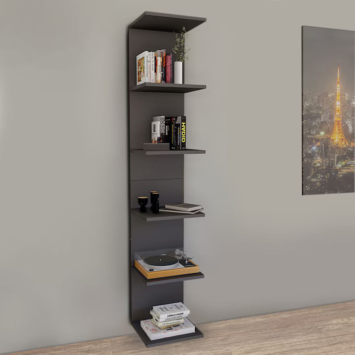 Bibliotecă de perete, 5 rafturi, design modern și compact, 180×34.6×31.5 cm Bibliotecă de perete, 5 rafturi, design modern și compact, 180×34.6×31.5 cm