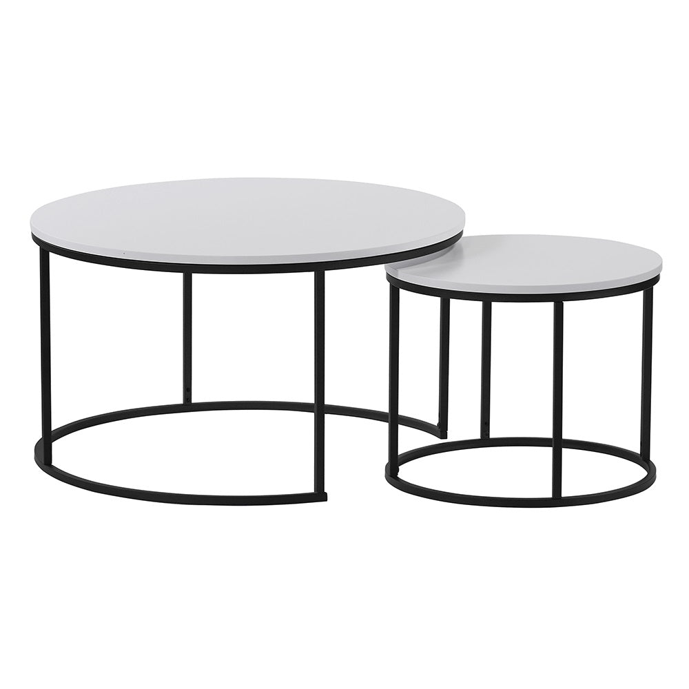 Set 2 masute de cafea AYLIN 80 CM – Alb Set 2 masute de cafea AYLIN 80 CM – Alb