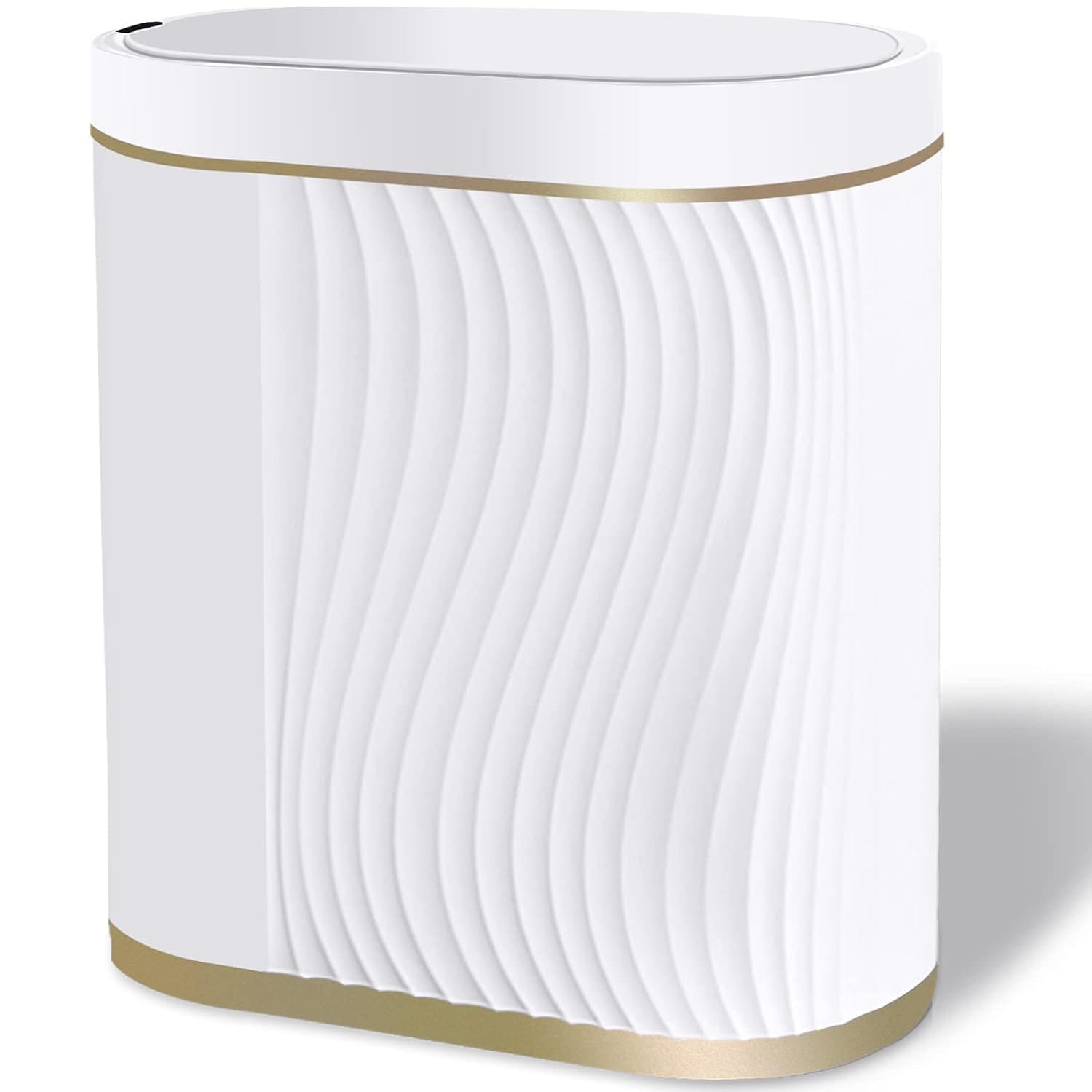 Coș de Gunoi Inteligent cu Senzor de Mișcare Infraroșu, 7.5L, Capac Automat Anti-Miros, Silențios, Rezistent la Apă IPX5, Alb/Auriu – Default Title Coș de Gunoi Inteligent cu Senzor de Mișcare Infraroșu, 7.5L, Capac Automat Anti-Miros, Silențios, Rezistent la Apă IPX5, Alb/Auriu – Default Title