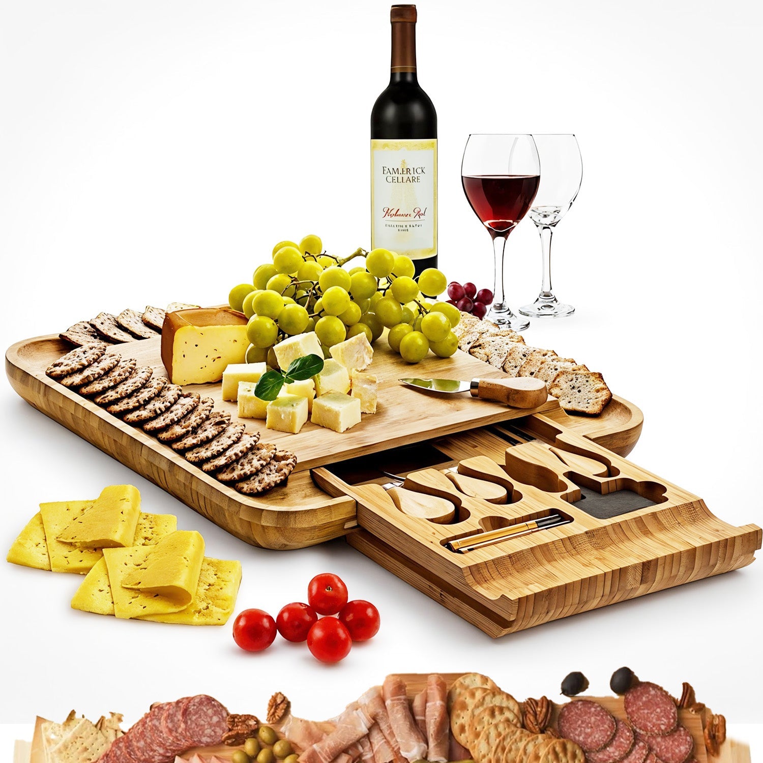 Set Platou Servire Elindor® din Bambus Natural, Cutite Branzeturi, Furculita, Etichete – Ideal pentru Aperitive, Fructe, Cadouri Casa Noua, Nunta sau Petreceri, Ziua Indragostitilor, Craciun – Default Title Set Platou Servire Elindor® din Bambus Natural, Cutite Branzeturi, Furculita, Etichete – Ideal pentru Aperitive, Fructe, Cadouri Casa Noua, Nunta sau Petreceri, Ziua Indragostitilor, Craciun – Default Title