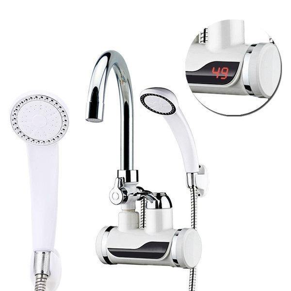 Robinet electric instant apa calda cu display si furtun pentru dus Robinet electric instant apa calda cu display si furtun pentru dus