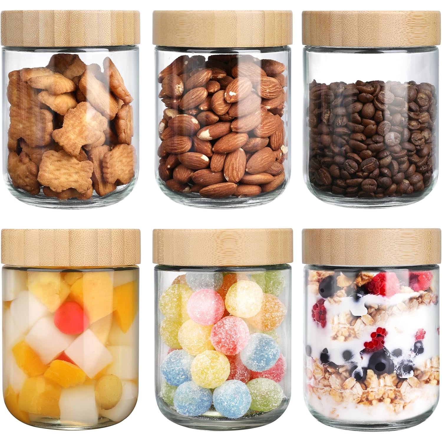 Set 6 Borcane din Sticla Elindor® cu Capac Etans, Borcan 470 ml Ideal pentru Iaurt, Sosuri, Salate, Gustari, Miere, Dulceata, Condimente, Zahar, Cafea, Capace din Bambus, Recipient Depozitare in Bucatarie, Transparent – Default Title Set 6 Borcane din Sticla Elindor® cu Capac Etans, Borcan 470 ml Ideal pentru Iaurt, Sosuri, Salate, Gustari, Miere, Dulceata, Condimente, Zahar, Cafea, Capace din Bambus, Recipient Depozitare in Bucatarie, Transparent – Default Title
