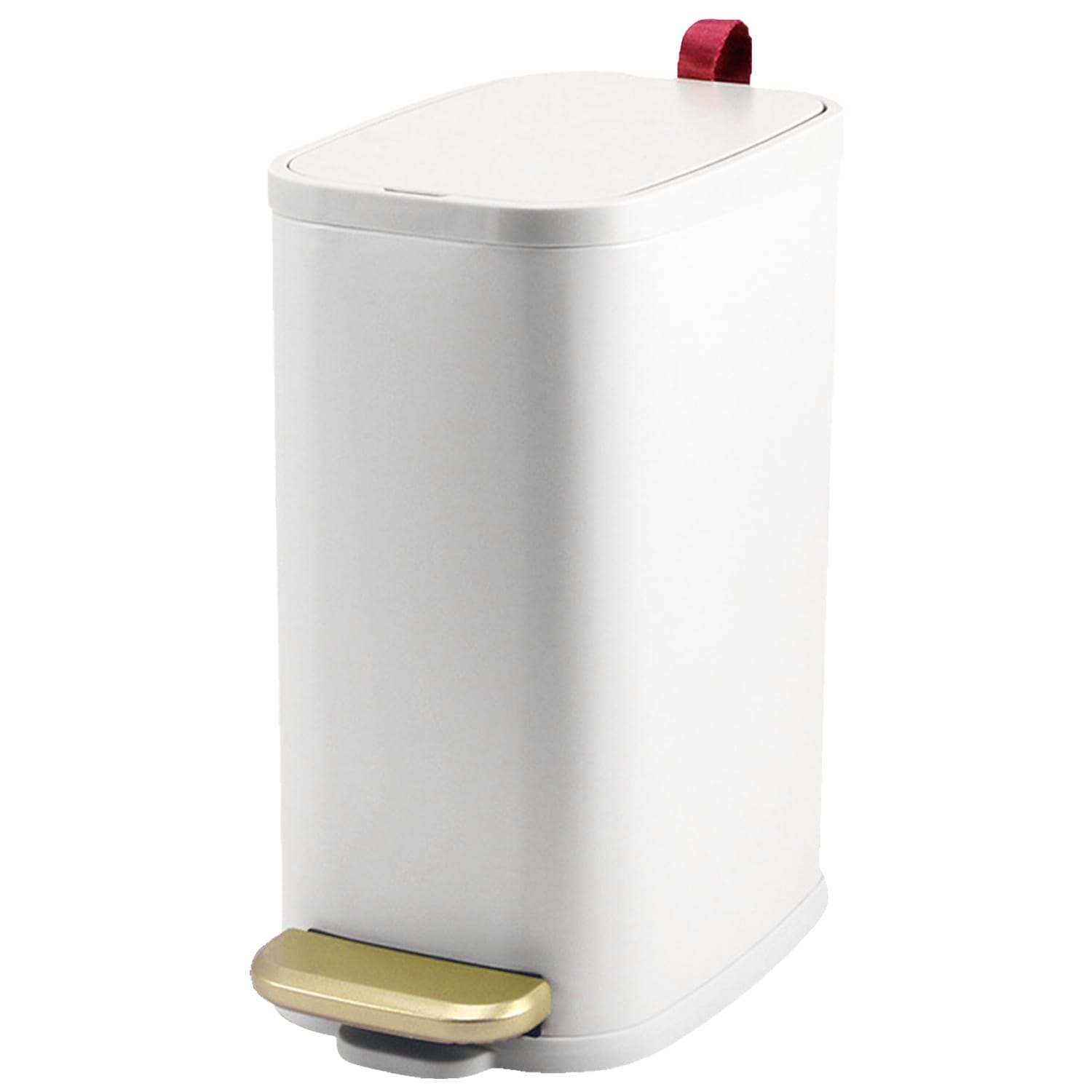 Coș Gunoi Elindor®, Subțire, Metalic, Compact, 10 Litri, Alb – Default Title