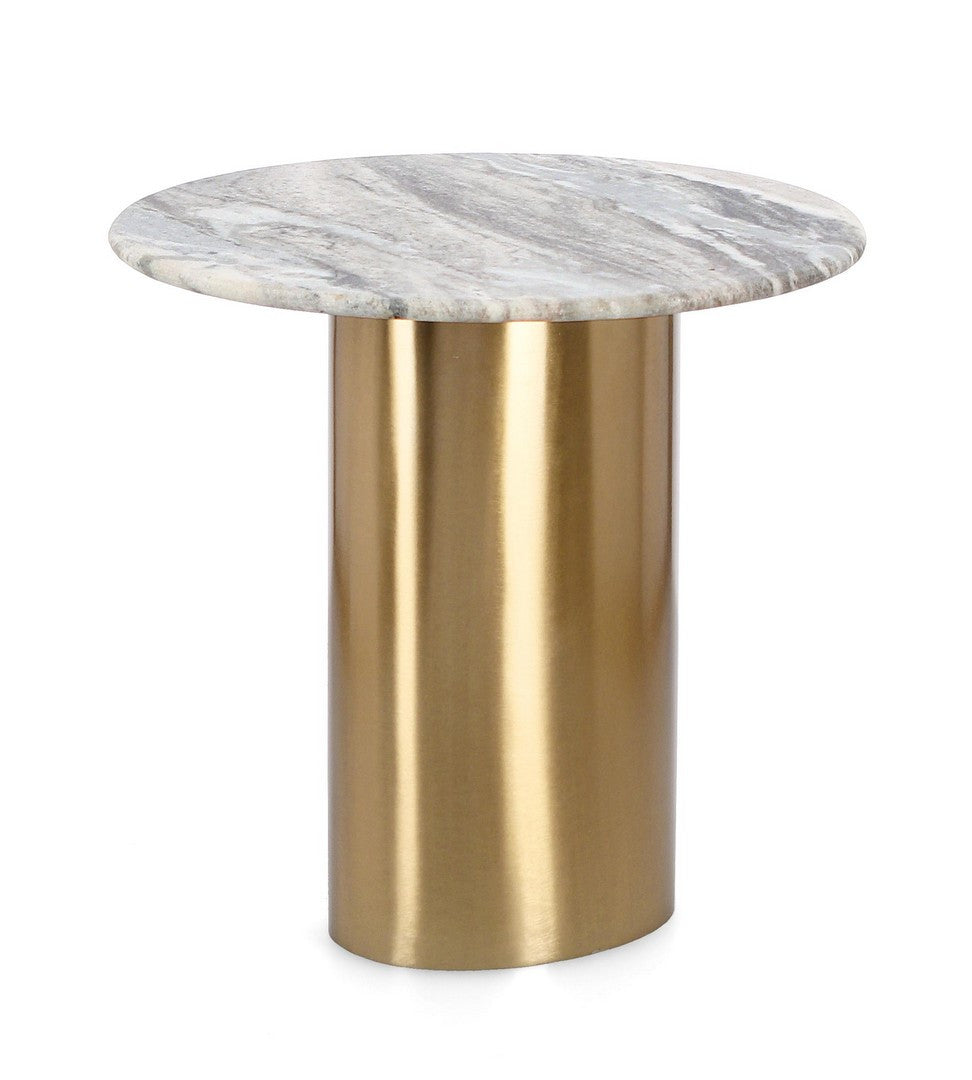 Masuta de cafea CADMUS Ø45×44 CM – Alb/Gold
