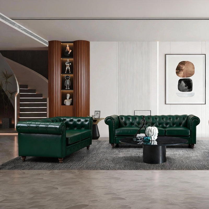 Canapea Chesterfield, 160x84x67 cm – Verde