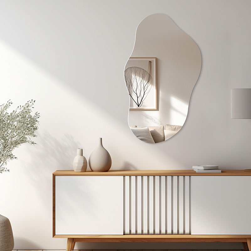 Oglinda de perete Irregular 2, Alb, 35×60 cm – Alb