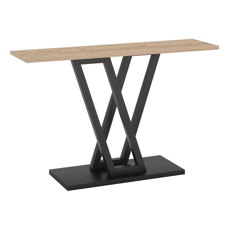 Consola Wirmo, Melamina si metal, 110x30x80 cm – Natur-Negru