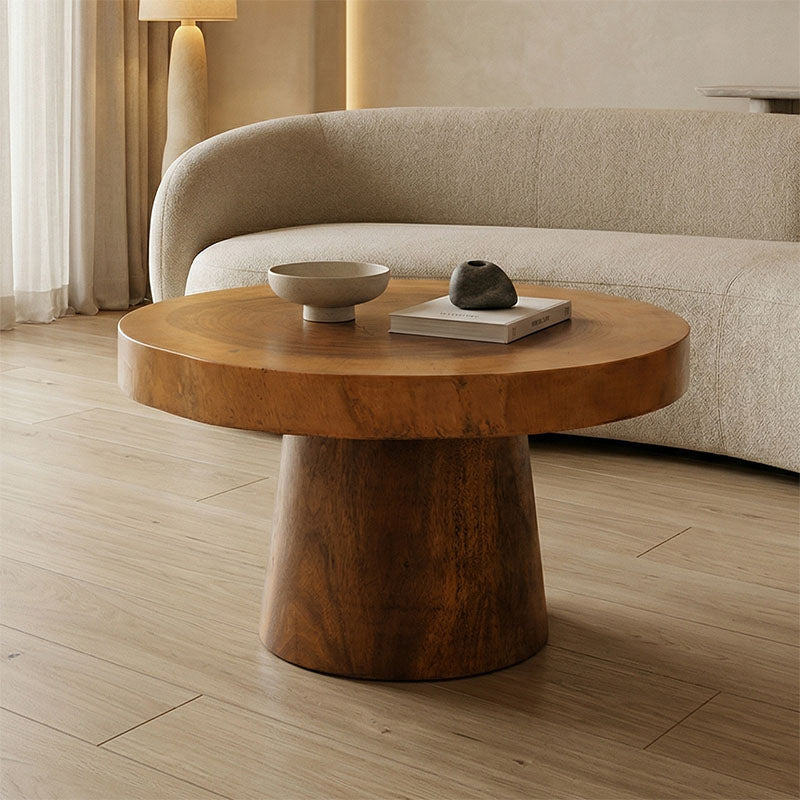 Masuta de cafea Nepal, Lemn masiv de suar, D80x45 cm – Natural Masuta de cafea Nepal, Lemn masiv de suar, D80x45 cm – Natural