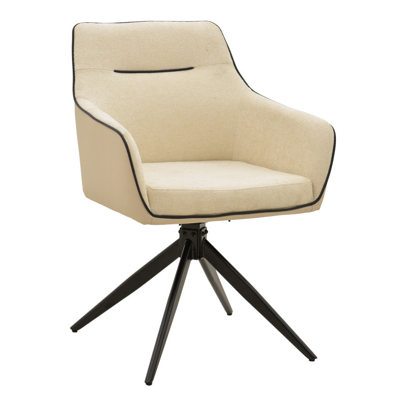 Fotoliu rotativ Debra, Bej – Gri, 64x60x83 cm – Bej