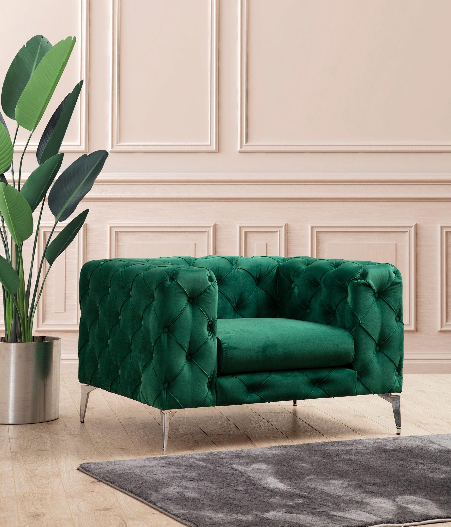 Fotoliu Chesterfield, 90x70x108 cm – Verde