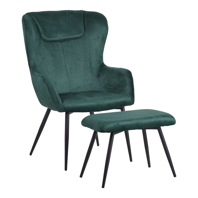 Fotoliu cu taburet Rueda, Verde inchis, 71x66x99 cm – Verde Fotoliu cu taburet Rueda, Verde inchis, 71x66x99 cm – Verde