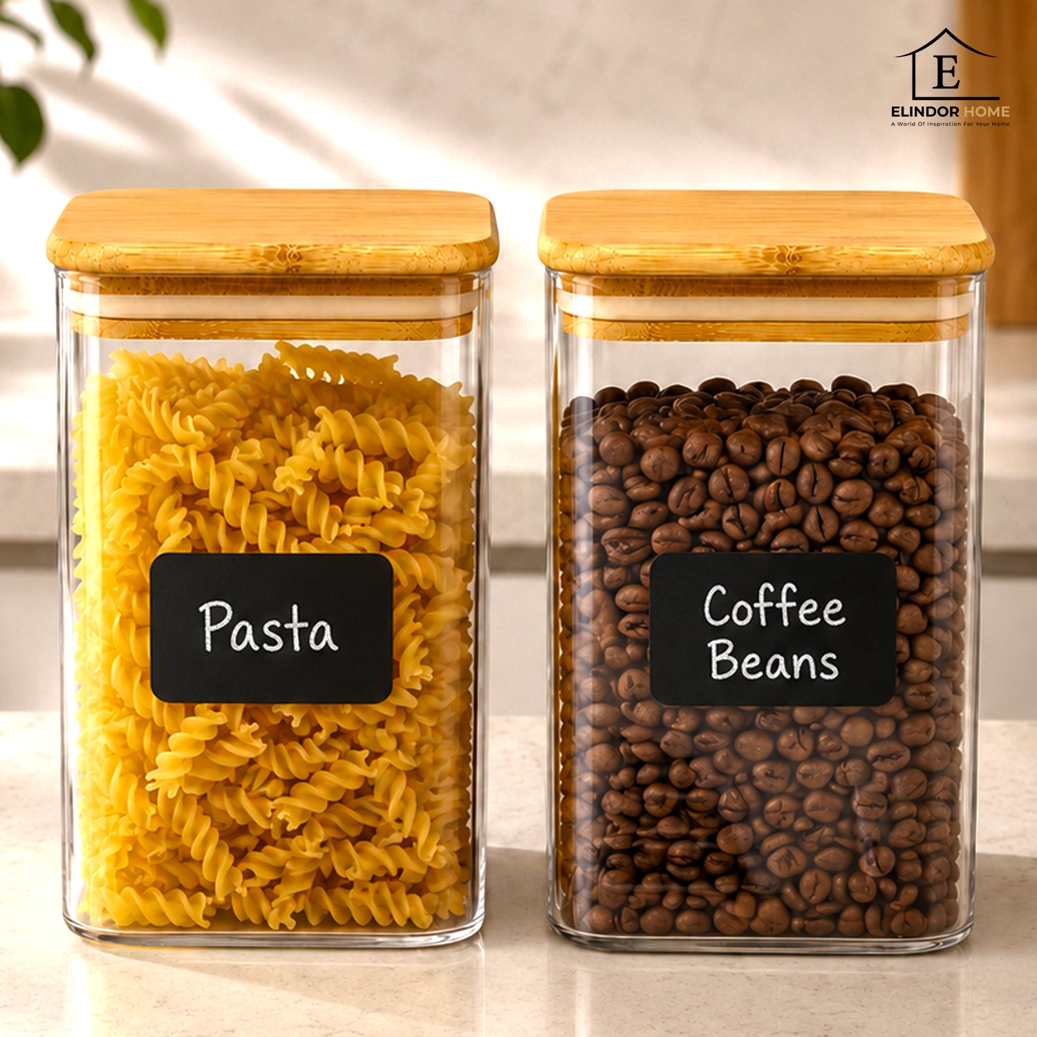 Set 2 Borcane din Sticla Elindor® cu Capac Ermetic din Bambus, Borcan 1200 ml, Marker si Etichete Incluse, Ideal pentru Condimente, Fructe Uscate, Cafea, Zahar, Recipient Depozitare in Bucatarie, 15 × 10 cm, Transparent – Default Title Set 2 Borcane din Sticla Elindor® cu Capac Ermetic din Bambus, Borcan 1200 ml, Marker si Etichete Incluse, Ideal pentru Condimente, Fructe Uscate, Cafea, Zahar, Recipient Depozitare in Bucatarie, 15 × 10 cm, Transparent – Default Title