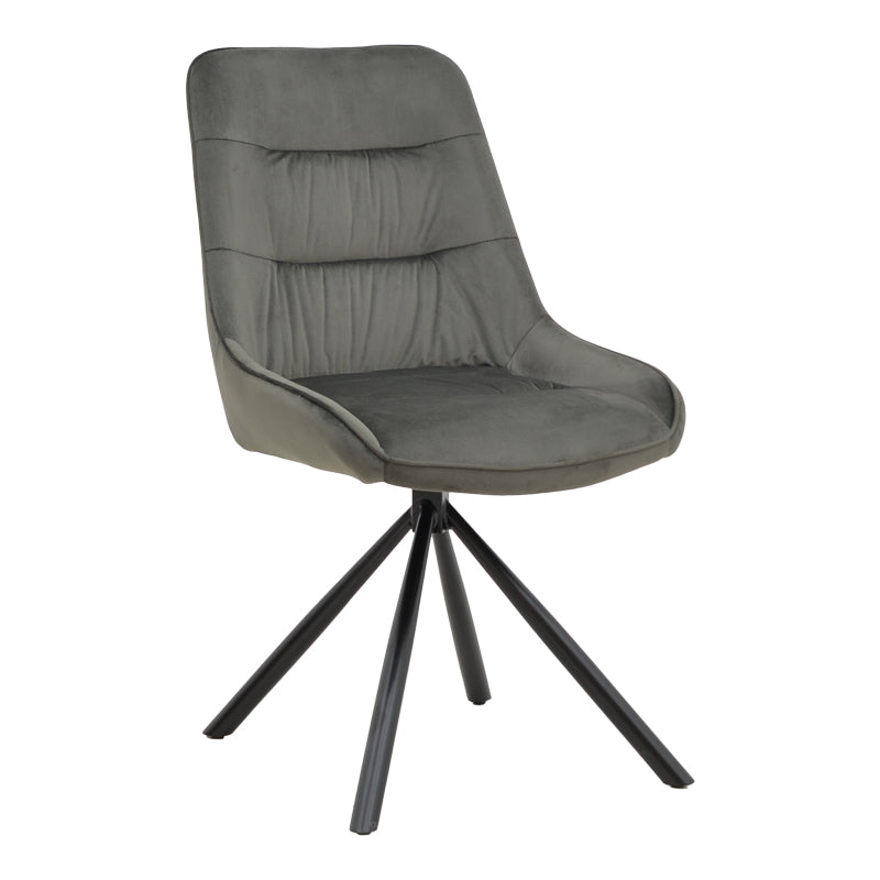 Scaun Wori Gri inchis catifea-metal picior, negru, 48x56x82 cm – Gri