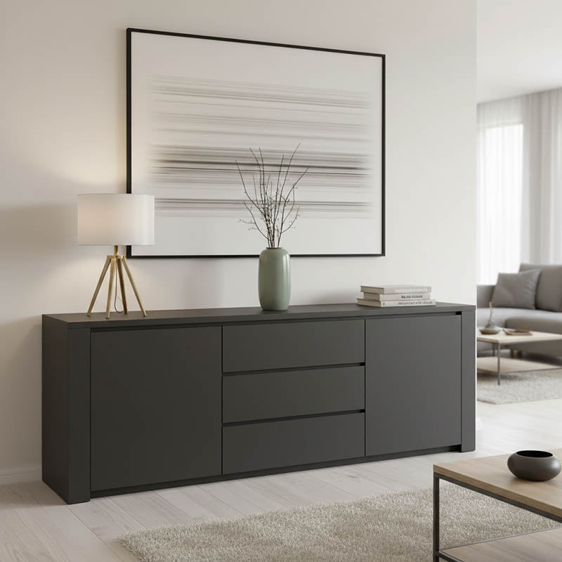 Comoda Kalya, Diverse culori, 220x49x89 cm – Antracit