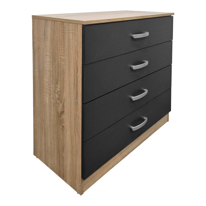 Comoda cu sertare Athos, Lemn, 80x40x79 cm – Sonoma-Antracit