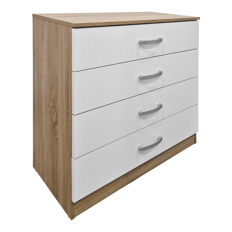 Comoda cu sertare Athos, Lemn, 80x40x79 cm – Sonoma-Alb