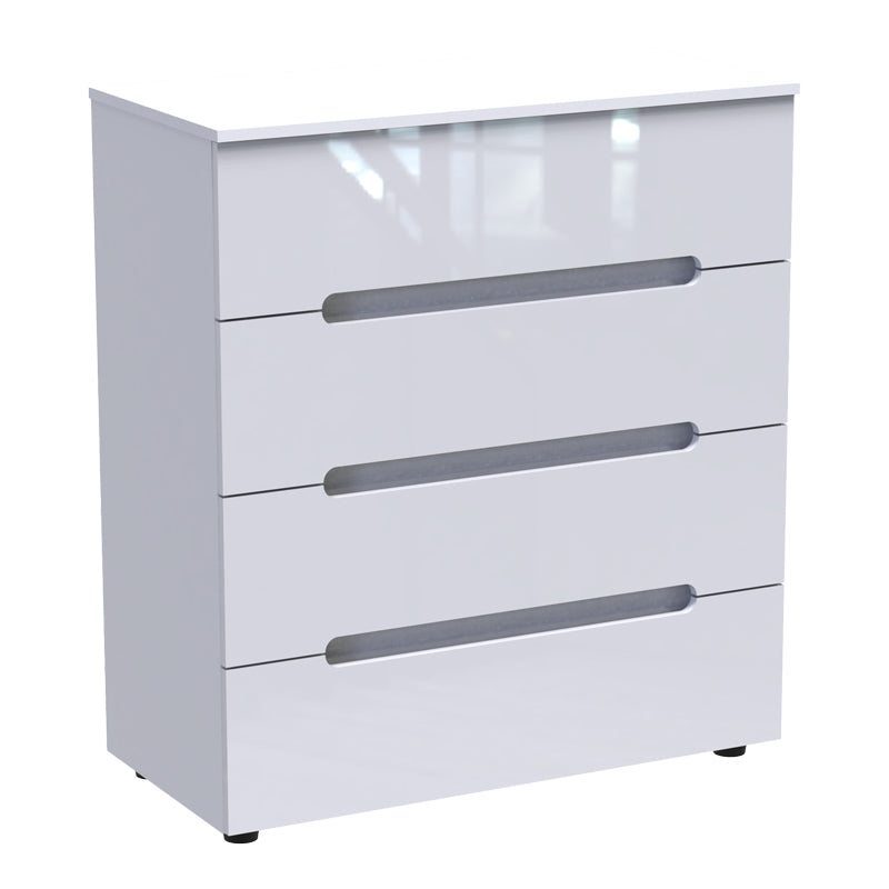 Comoda Afina mdf, alb lucioasa, 90x44x101 cm – Natur