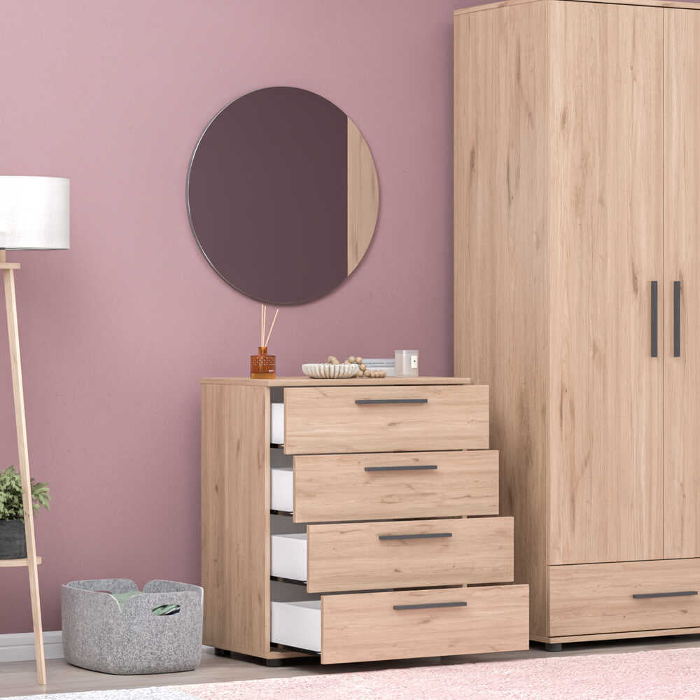 Comoda SFN-604-BB-1 Home Collection® White, 4 sertare, 65x78x41 cm – Stejar Comoda SFN-604-BB-1 Home Collection® White, 4 sertare, 65x78x41 cm – Stejar
