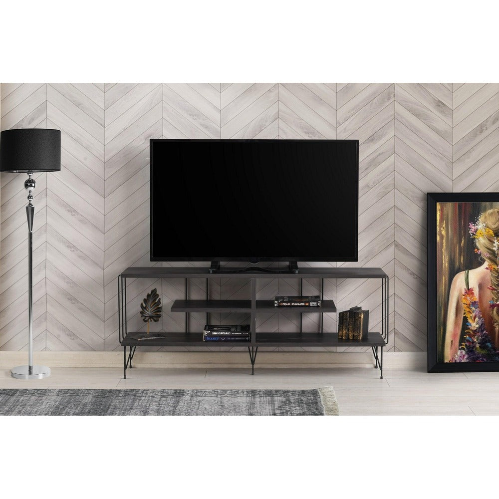Comoda TV Eze, Crem – Alb – Maro – Gri, 120x45x30 cm – Maro