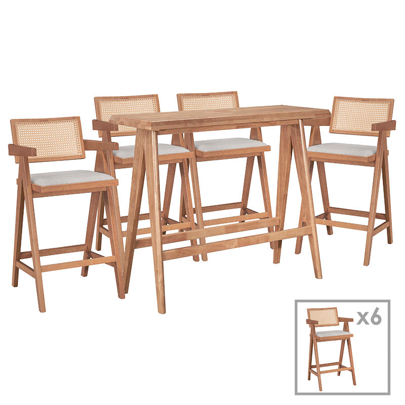 Set masa si scaune pentru sufragerie Winslow set 7 piese lemn de arbore de cauciuc, nuc deschis, 120x45x100 cm – Nuc Set masa si scaune pentru sufragerie Winslow set 7 piese lemn de arbore de cauciuc, nuc deschis, 120x45x100 cm – Nuc