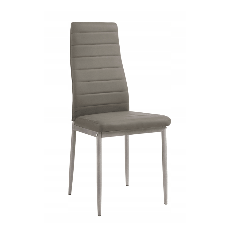 Scaun tapitat, piele ecologica gri, cadru si picioare metalice, pentru bucatarie/dining si HoReCa, 97 cm – Default Title
