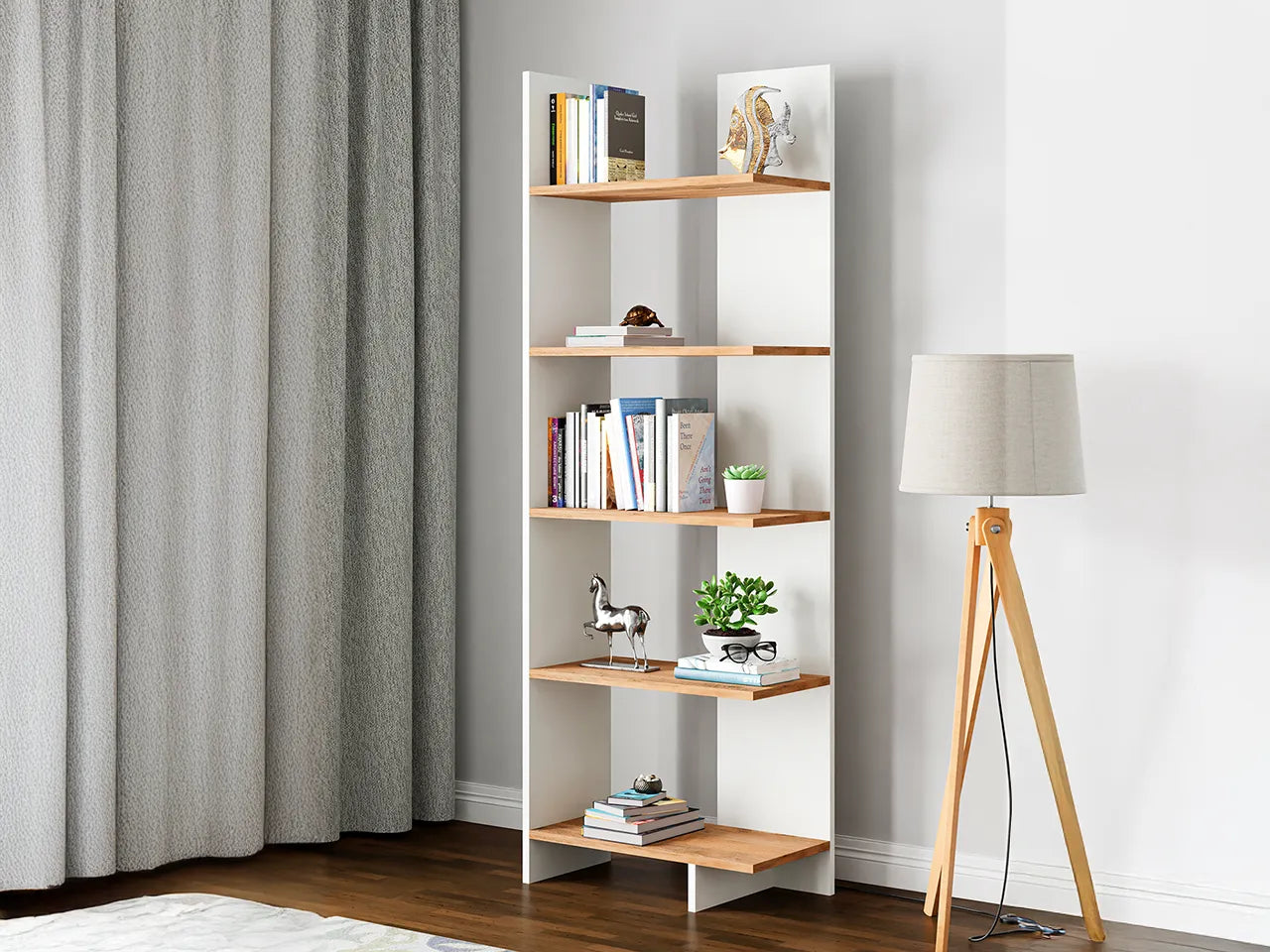 Raft Biblioteca Asimetric 5 Polite MDF Negru Decorativ Perete Raft Biblioteca Asimetric 5 Polite MDF Negru Decorativ Perete
