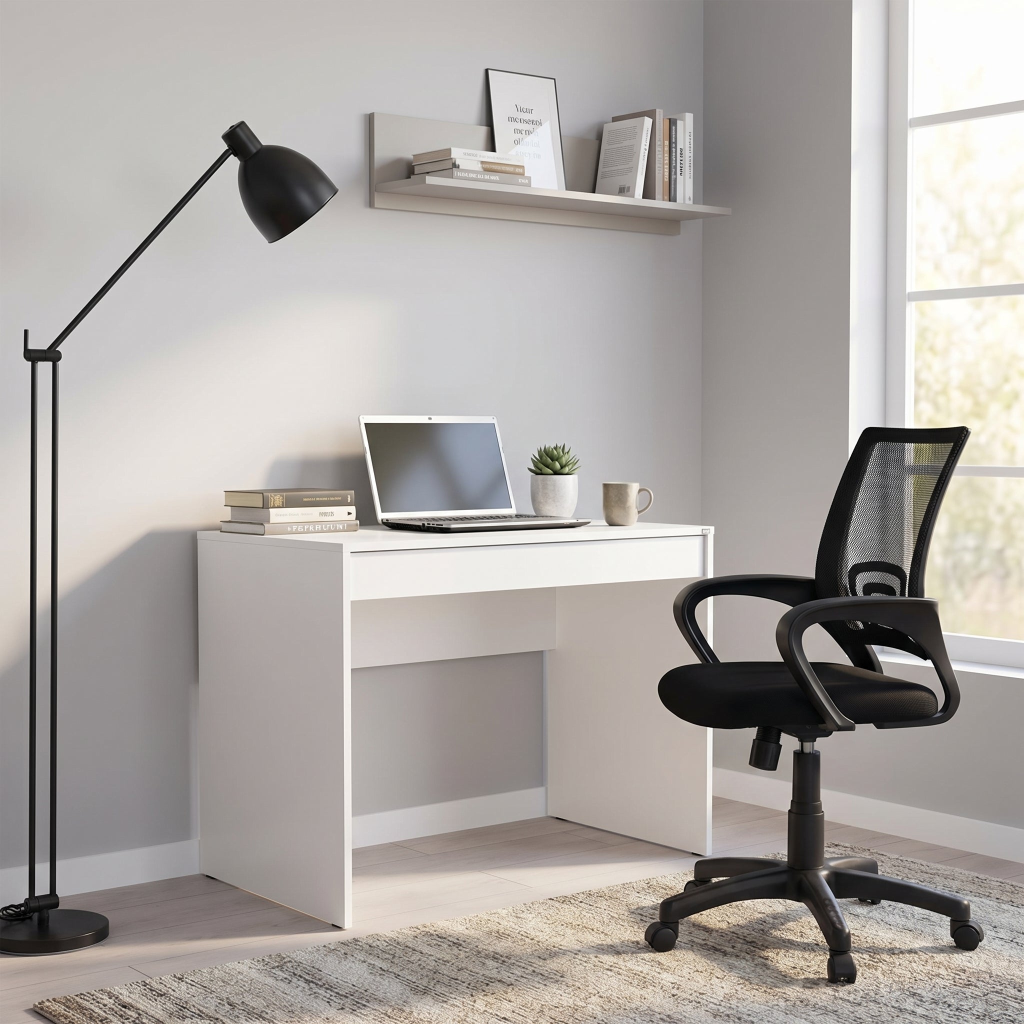 Birou CMS-301-DD-1 Home Collection®, cu sertar, 90x75x55 cm – Alb