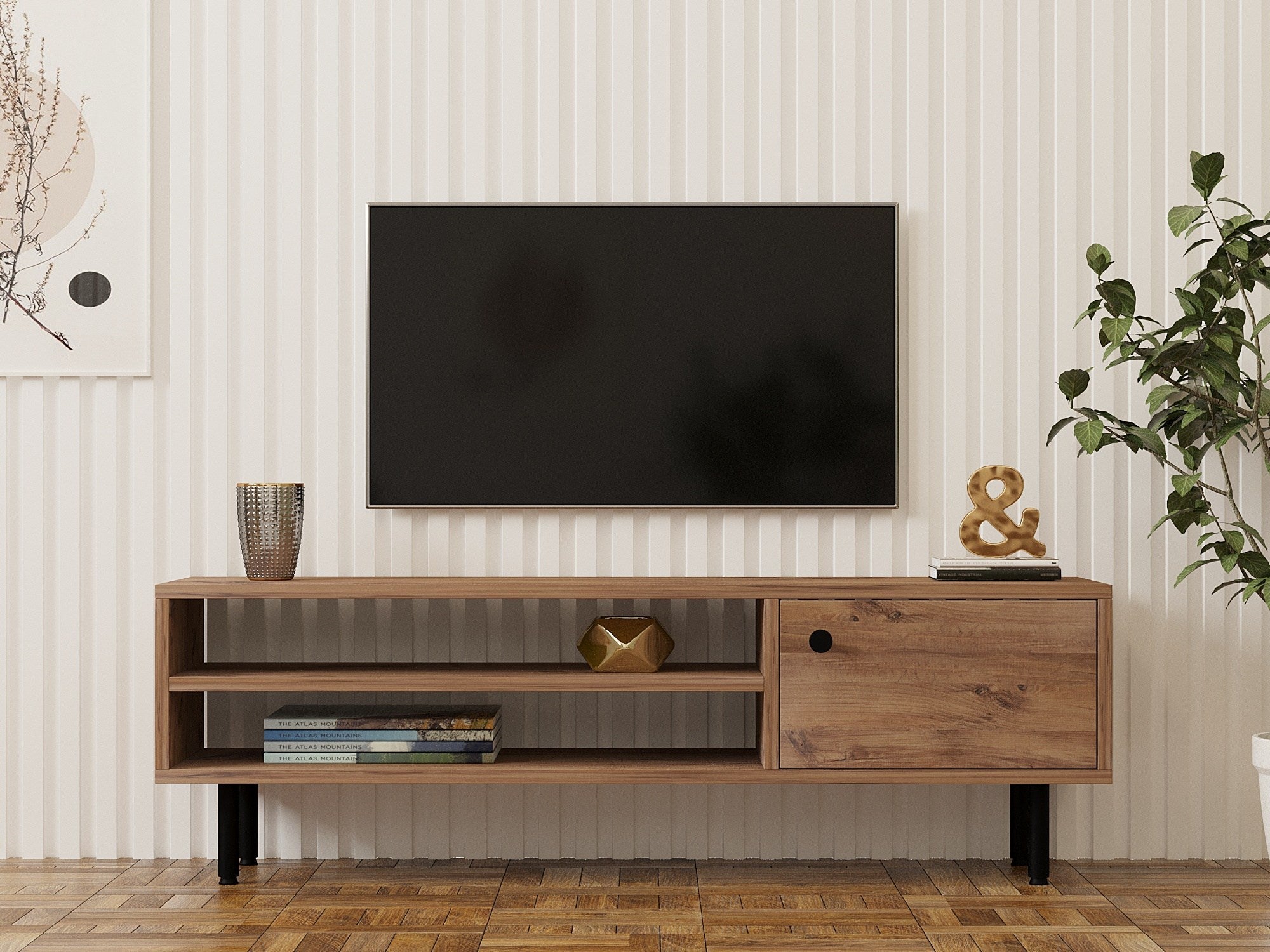 Comodă TV Avila, Diverse culori, 120x30x38 cm – Pin atlantic