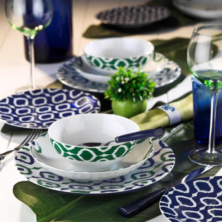 Serviciu de masă 24 bucăți ZG24Y24309133, Alb – Verde – Albastru, 20x20x2 cm – Alb – Verde – Albastru Serviciu de masă 24 bucăți ZG24Y24309133, Alb – Verde – Albastru, 20x20x2 cm – Alb – Verde – Albastru
