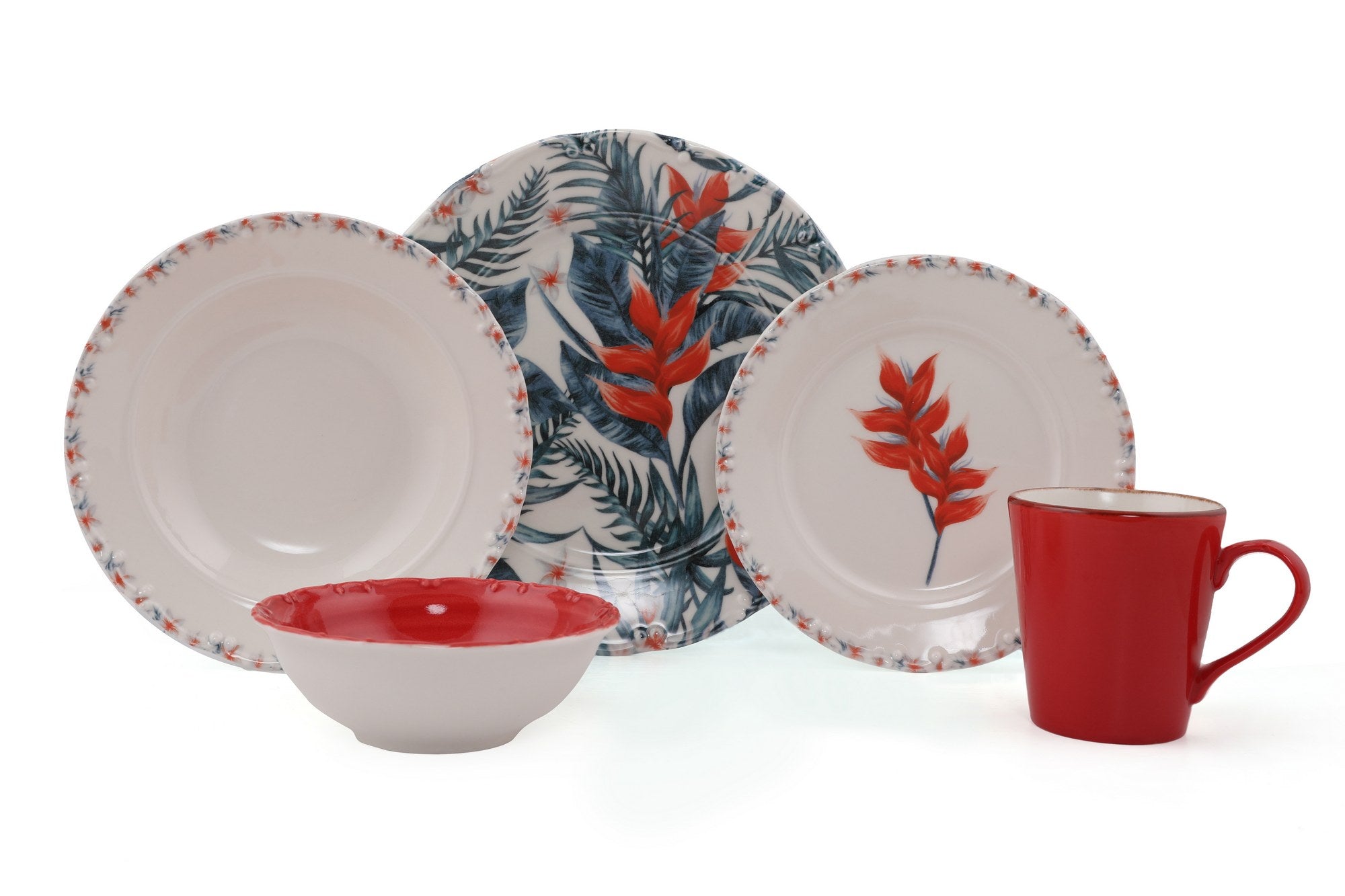 Serviciu de masă 30 bucăți D29, Crem – Roșu – Albastru închis, 24x24x3 cm – Crem – Roșu – Albastru Serviciu de masă 30 bucăți D29, Crem – Roșu – Albastru închis, 24x24x3 cm – Crem – Roșu – Albastru