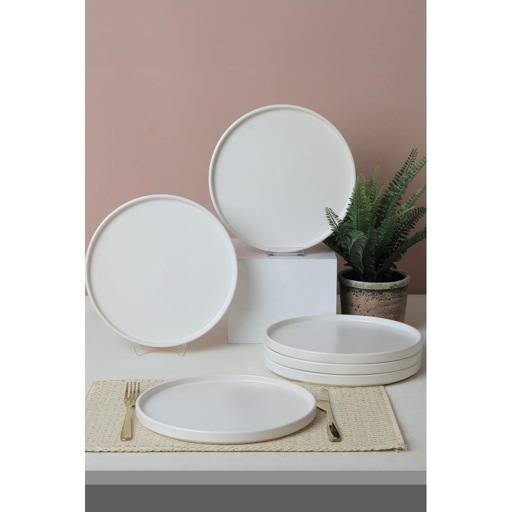 Set farfurii, Alb Mat, 27 cm – Alb