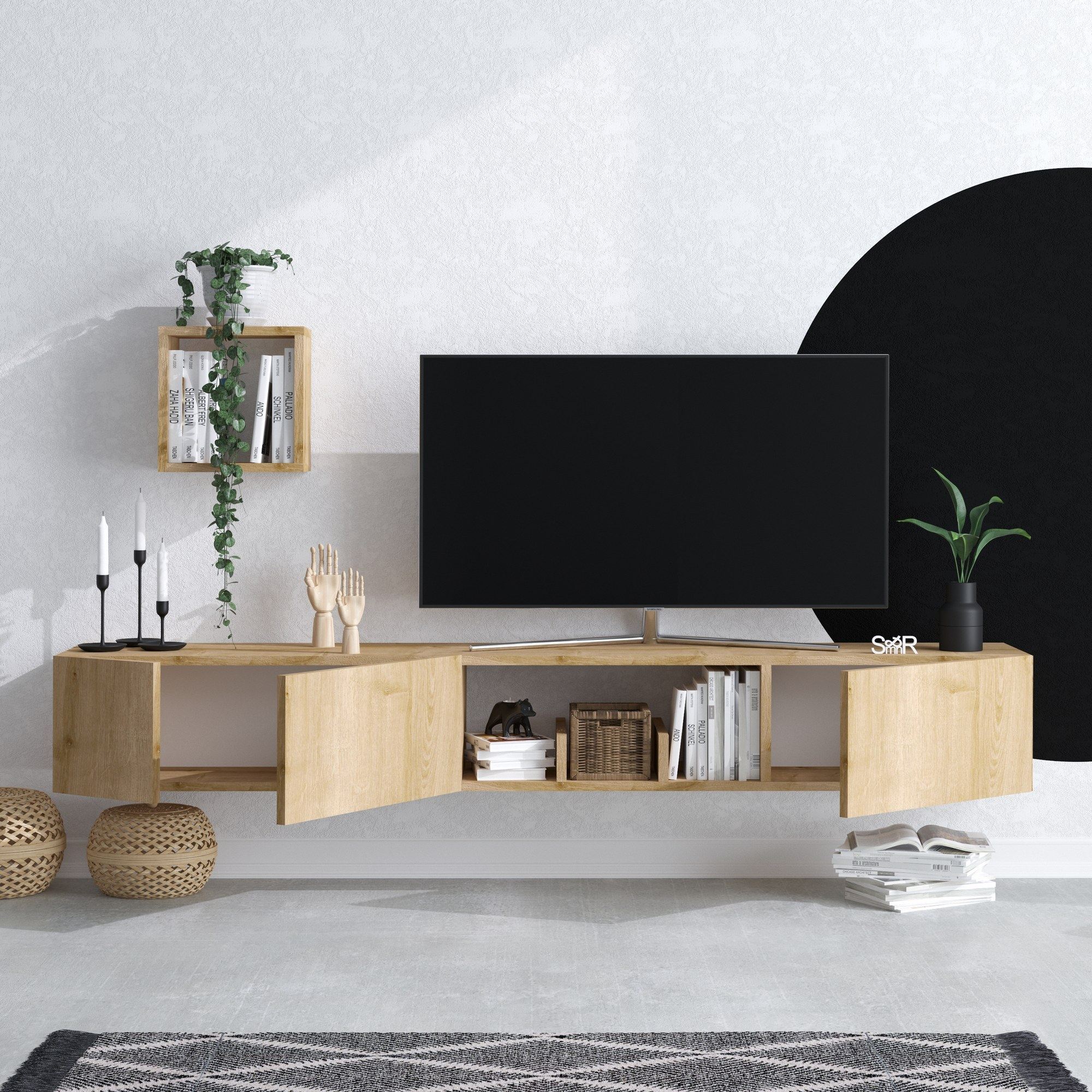 Comodă TV Avior, Stejar safir, 25x15x25 cm – Stejar