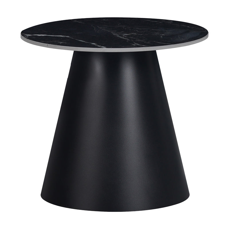 Masuta laterala Fabrin piatra sinterizata neagra cu metal, negru, 50x50x46 cm – Negru