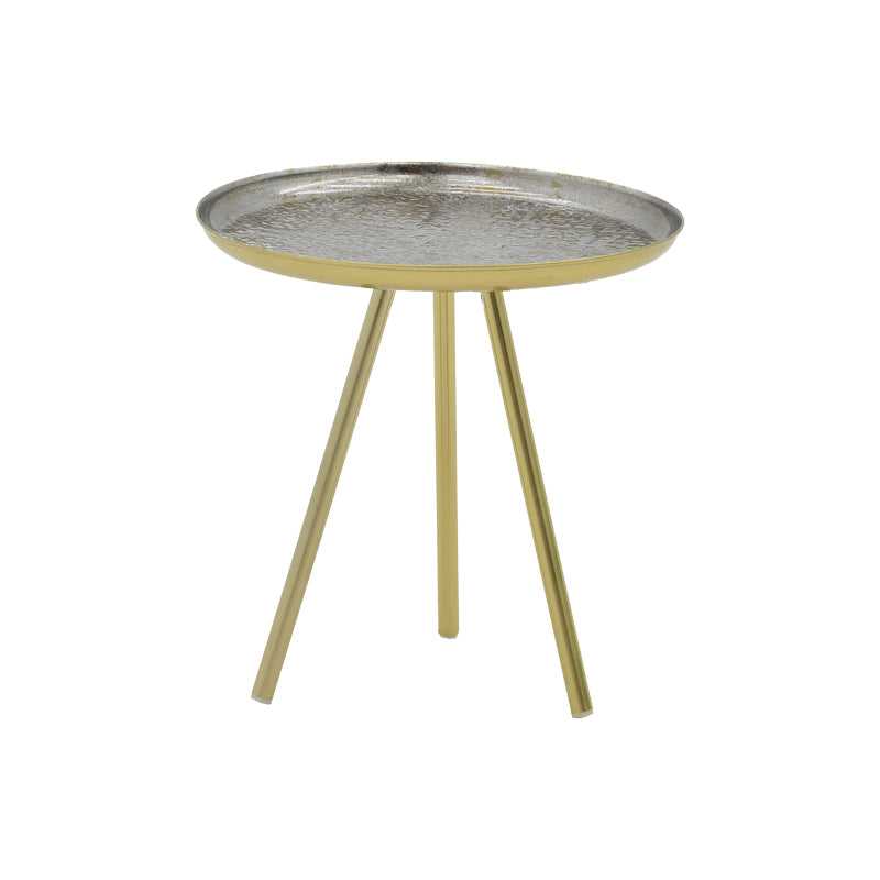 Masuta laterala Jacksie metal, gri-auriu, 41x41x43 cm – Auriu