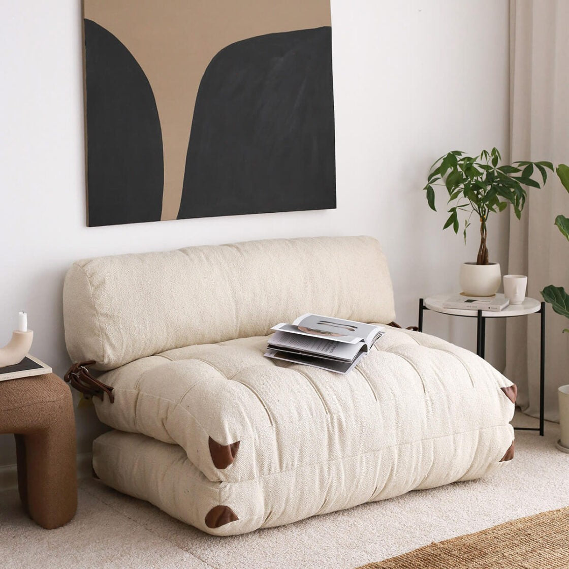 Canapea extensibilă 2 locuri Fold, Catifea și Teddy, Diverse culori, 120×75 cm – Crem Canapea extensibilă 2 locuri Fold, Catifea și Teddy, Diverse culori, 120×75 cm – Crem