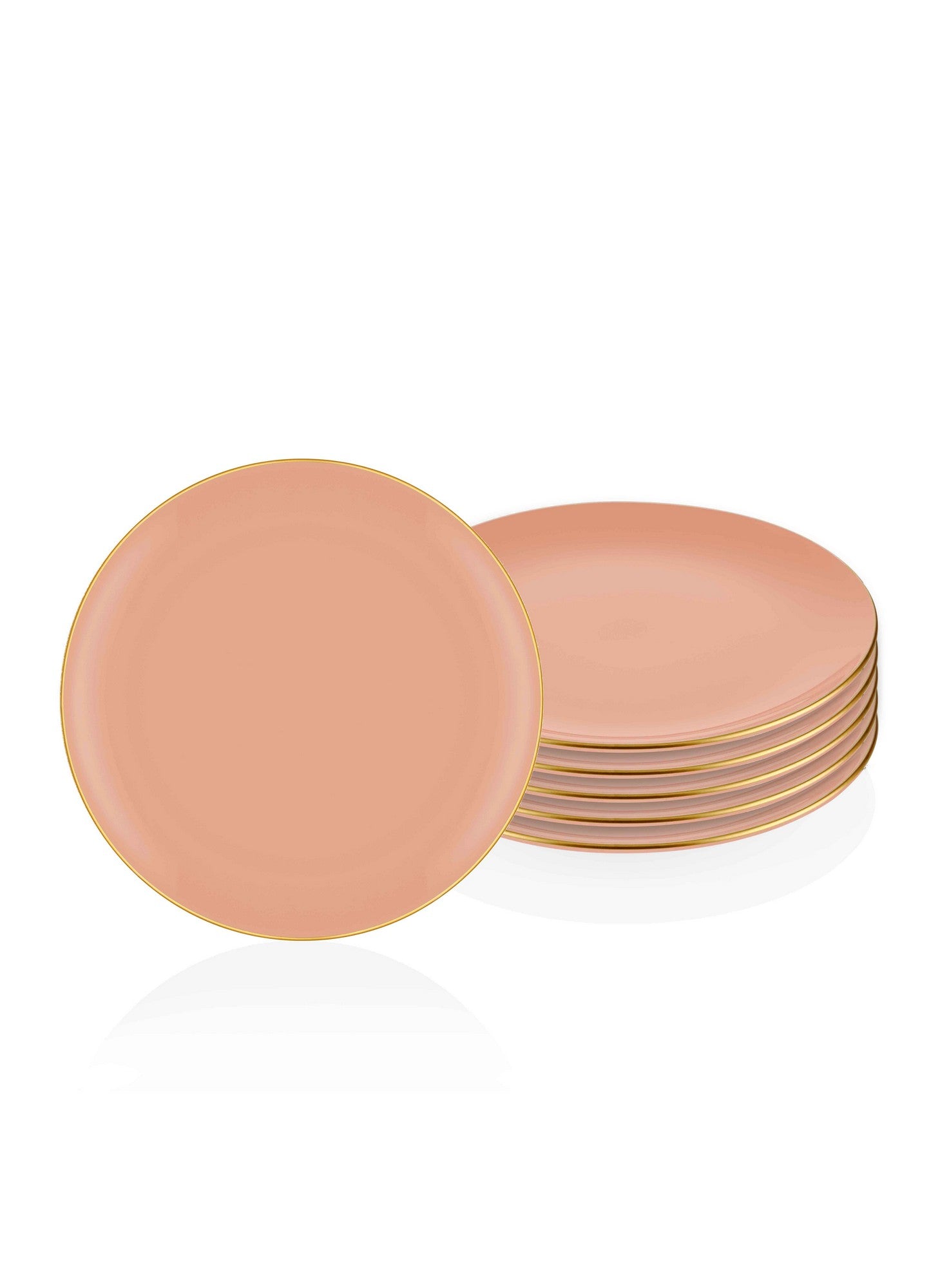 Set de farfurii 6 bucăți BSC0016, Salmon, 26x26x1 cm – Roz