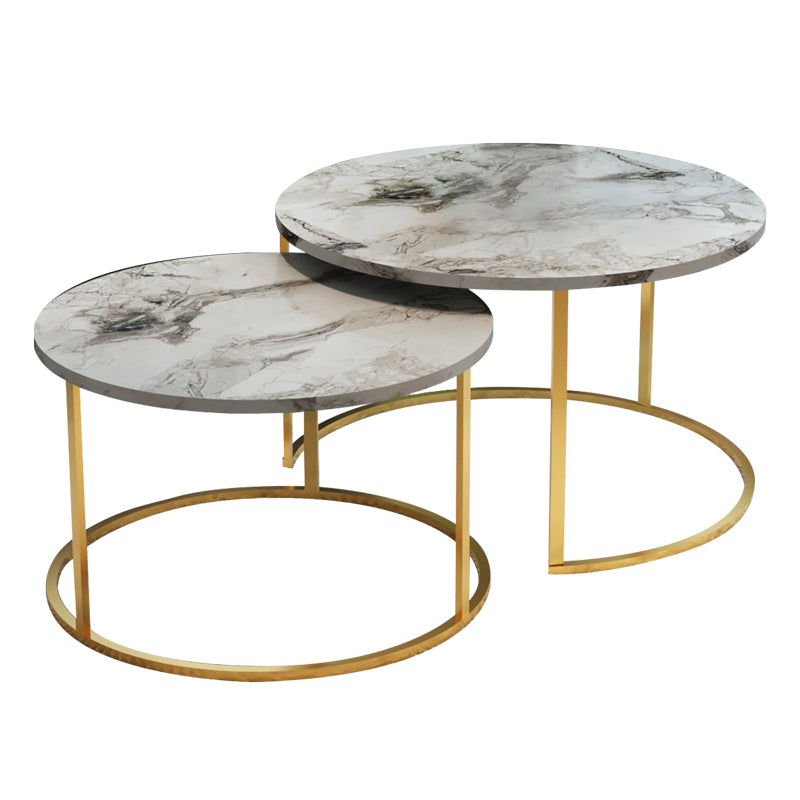 Set de 2 masute de cafea Solme, 60x60x40 cm – Auriu