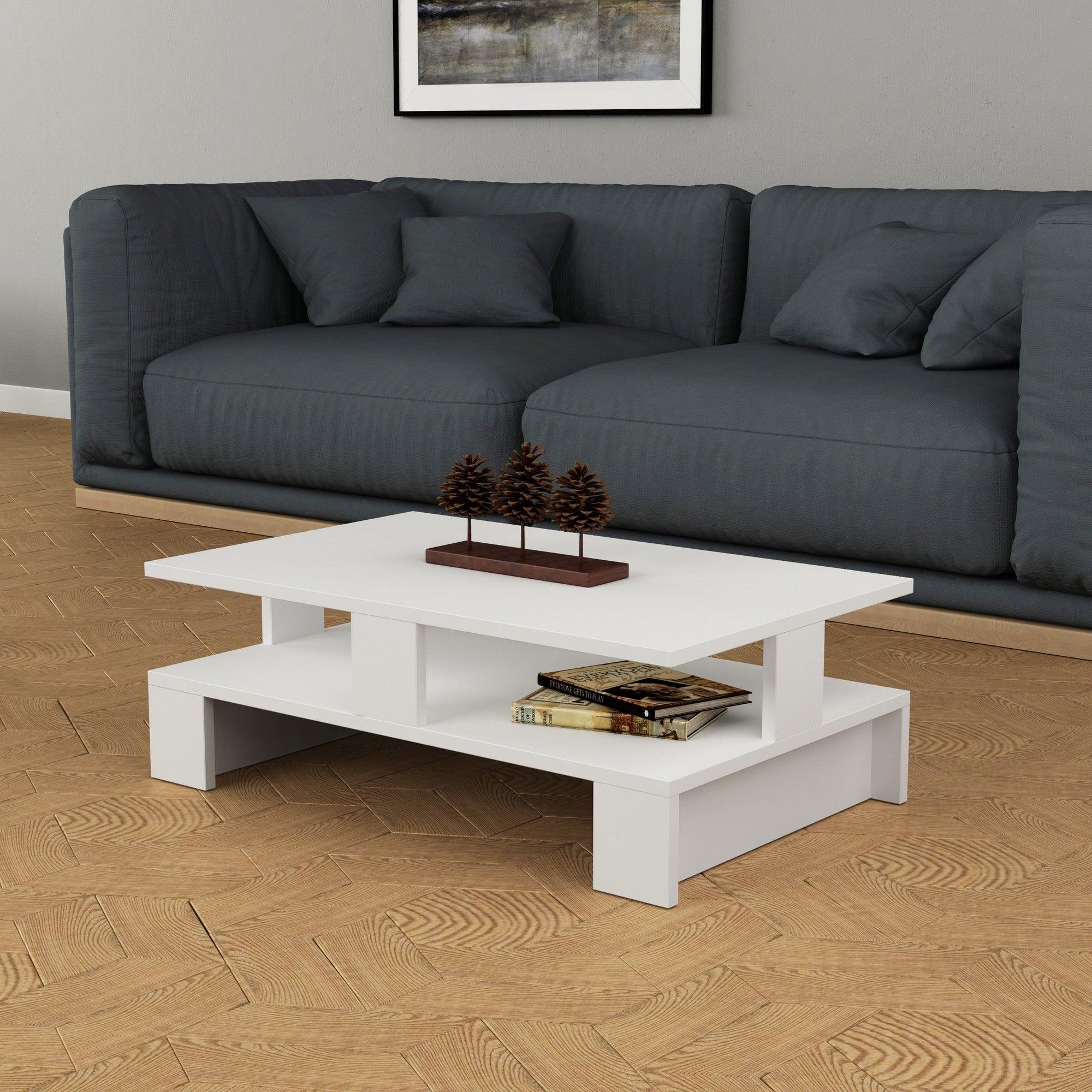 Masuta de cafea Mansu Sufragerie, 80x28x50 cm – Alb Masuta de cafea Mansu Sufragerie, 80x28x50 cm – Alb