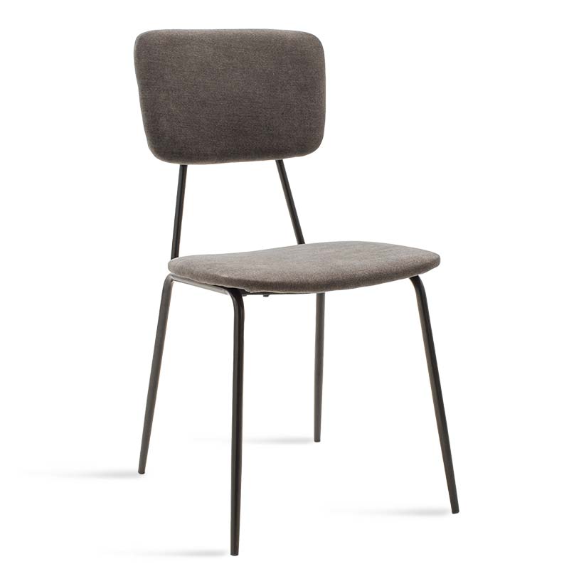 Scaun Tania, stofa si metal, 43x53x84 cm – Gri