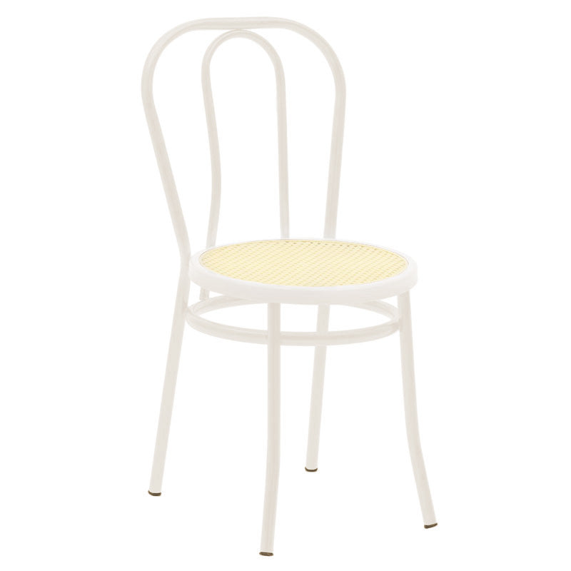Scaun Vienna rattan metal, Alb – Bej, 100×200 cm – Alb Scaun Vienna rattan metal, Alb – Bej, 100×200 cm – Alb