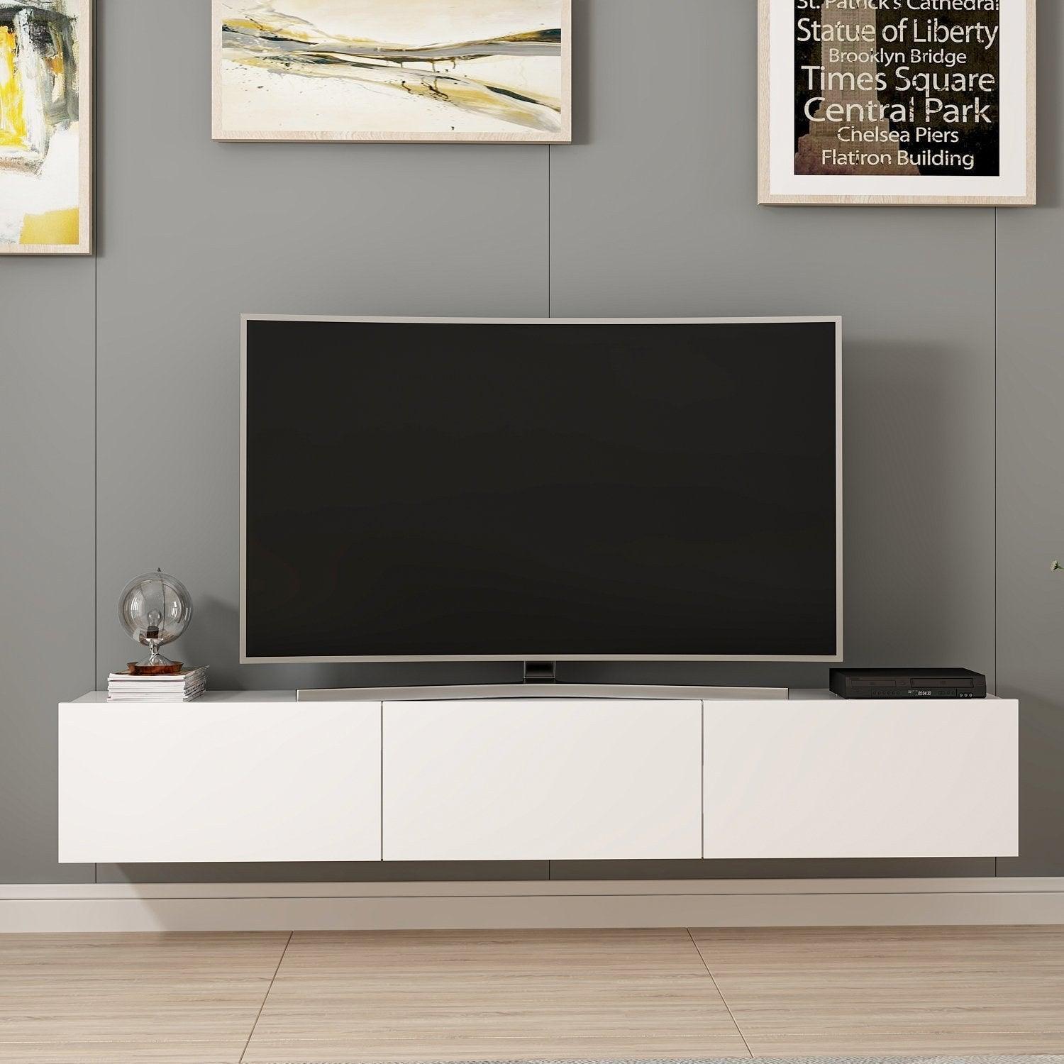 Comoda TV Rigel – White, Alb, 180x30x32 cm – Alb Comoda TV Rigel – White, Alb, 180x30x32 cm – Alb